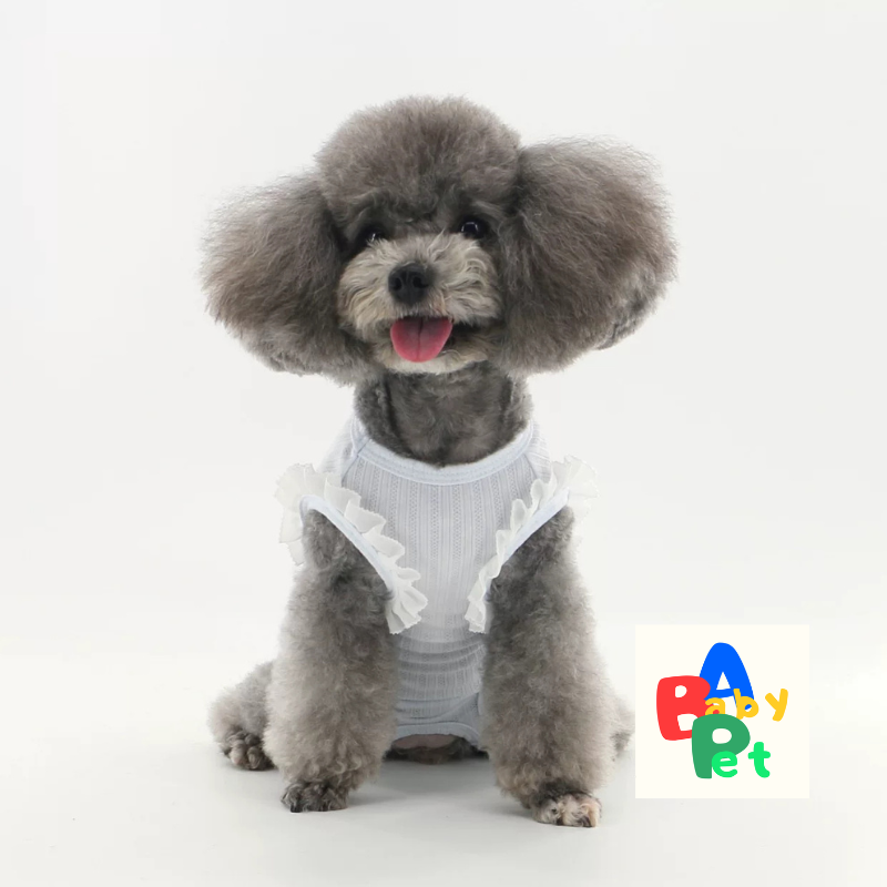 Spring/Summer Ultra-Thin & Super-Elastic Jacquard Lace-Up Vest for Post-Neutered Teddy Dogs