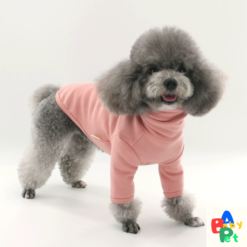 Thick, extra-soft, warm turtleneck base layer for pets in autumn and winter