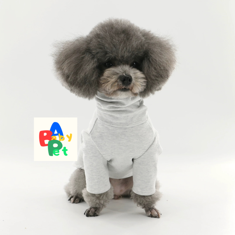 Pet Spring/Autumn Pure Cotton Peruvian Cotton High-Neck Casual Knitted Base Layer T-Shirt for Teddy Dogs