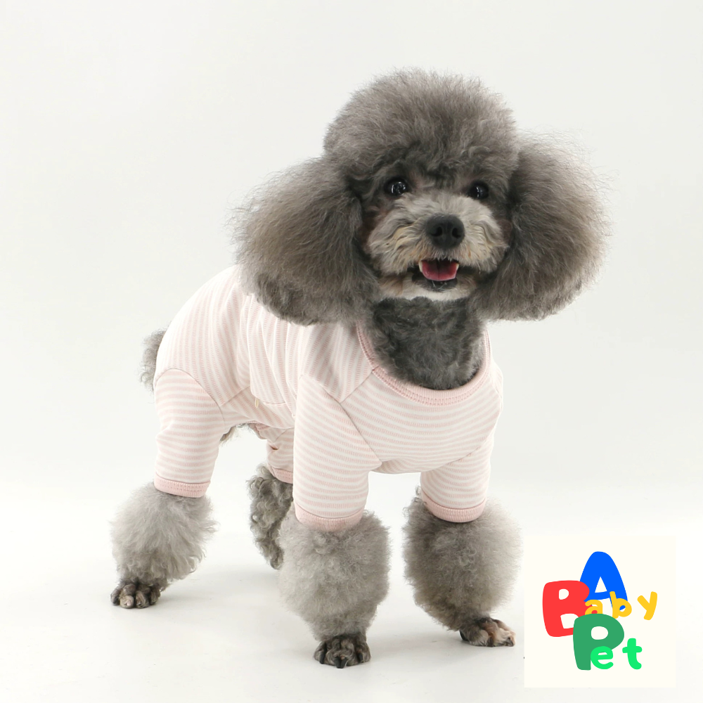 Pet Spring/Autumn Pure Cotton Striped Short-Leg Four-Legged Vest for Teddy Dogs Post-Spaying/Neutering
