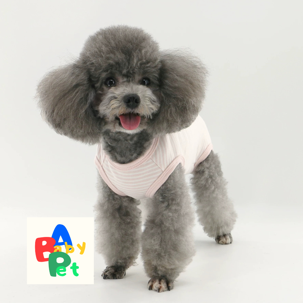 Pet Spring/Autumn Pure Cotton Striped Short-Leg Four-Legged Vest for Teddy Dogs Post-Spaying/Neutering
