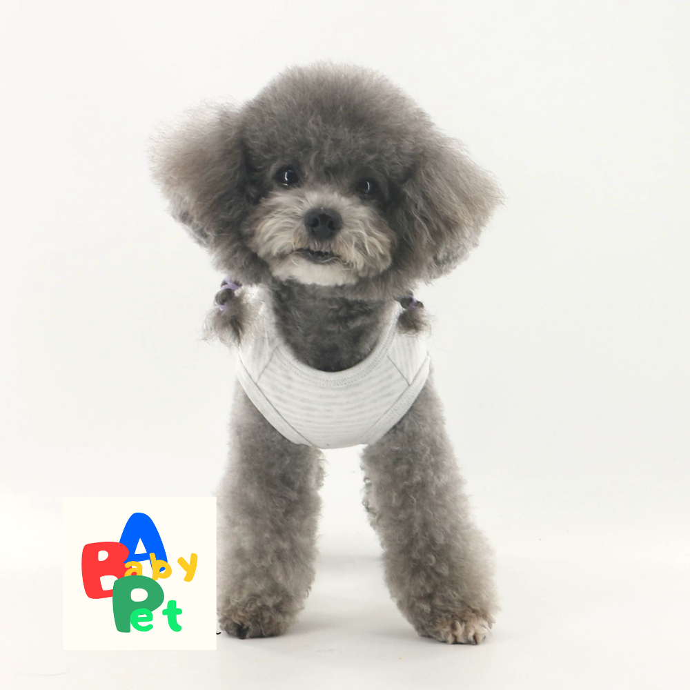 Pet Spring/Autumn Pure Cotton Striped Short-Leg Four-Legged Vest for Teddy Dogs Post-Spaying/Neutering