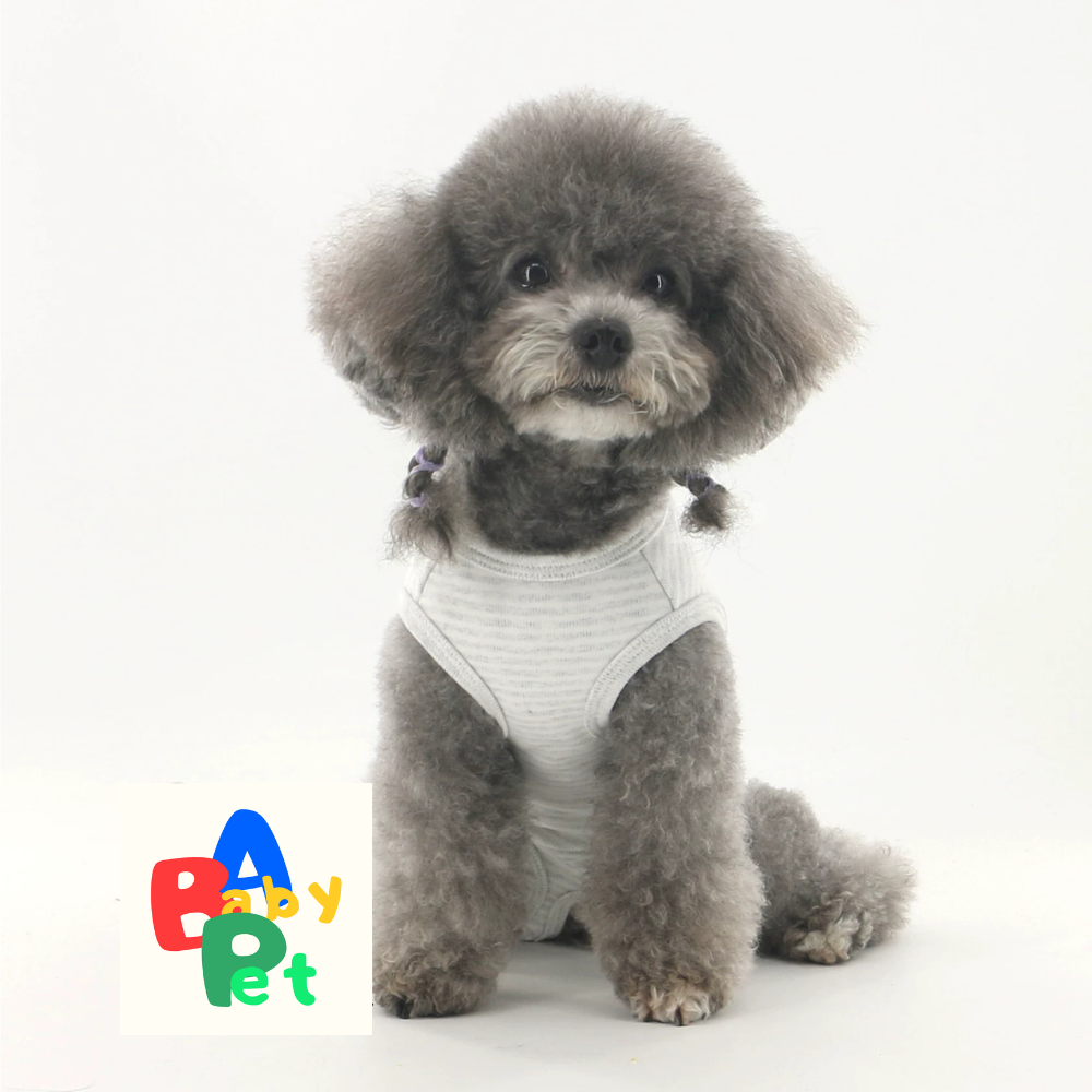 Pet Spring/Autumn Pure Cotton Striped Short-Leg Four-Legged Vest for Teddy Dogs Post-Spaying/Neutering