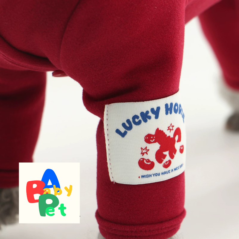Thick, Autumn/Winter Cardigan for Pets, Made of Yokoskin, Bright Red, Perfect for New Year's Wear, Teddy Bear Sweater