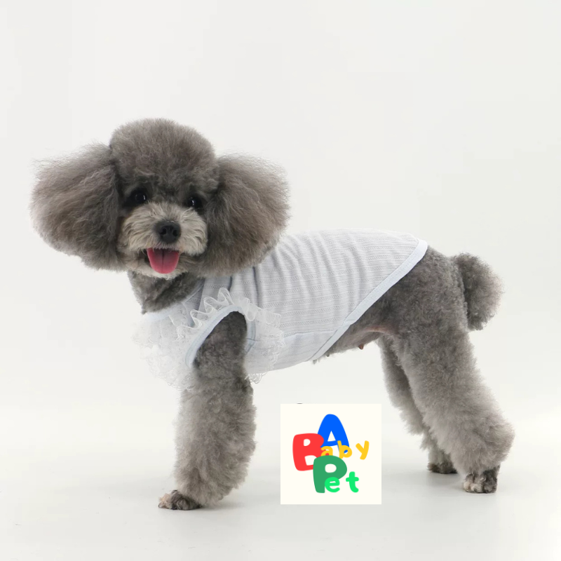 Spring/Summer Ultra-Thin & Super-Elastic Jacquard Lace-Up Vest for Post-Neutered Teddy Dogs