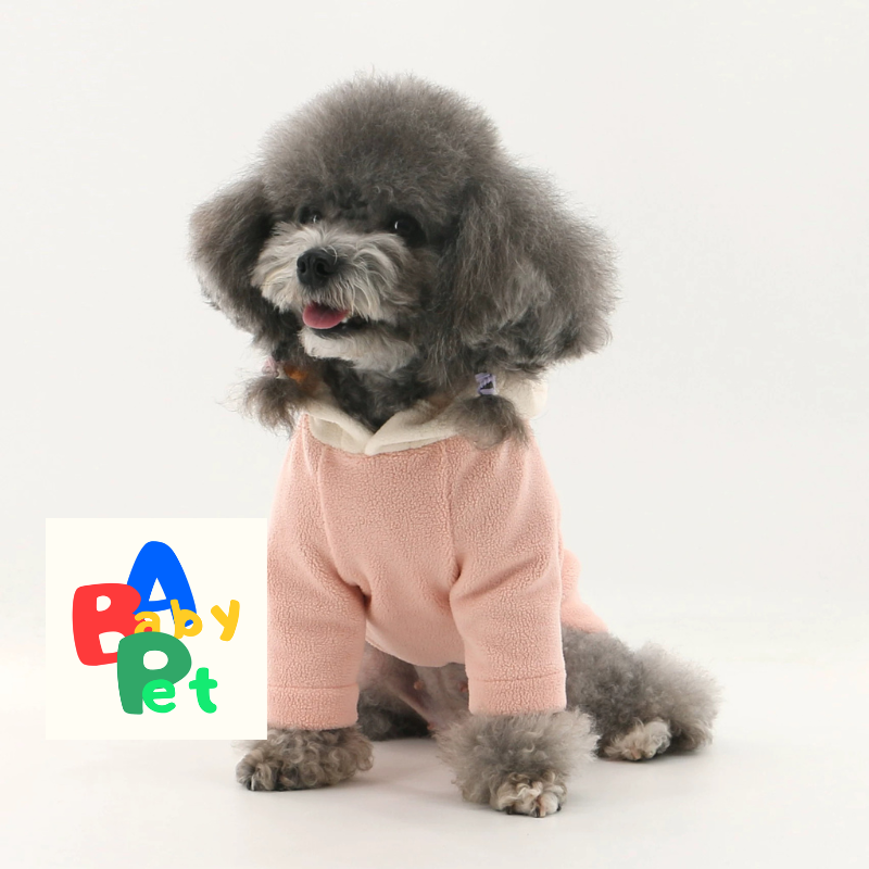 Original Autumn/Winter Thick Double-Sided Fleece Color-Blocked Hooded Sweatshirt for Teddy Dogs