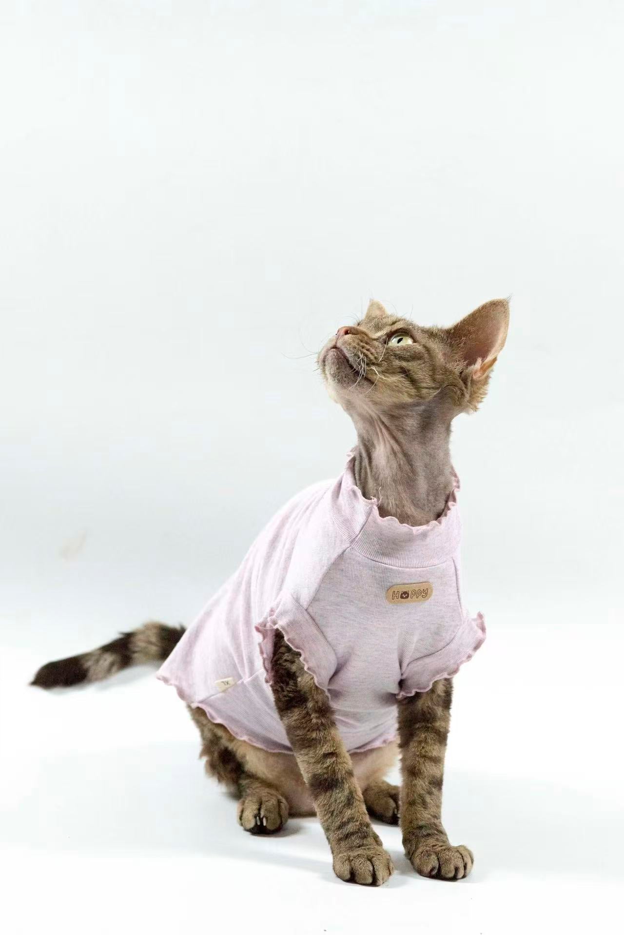 Hairless cat Sphynx Devon clothing breathable vest base layer high elastic pure cotton soft skin-friendly