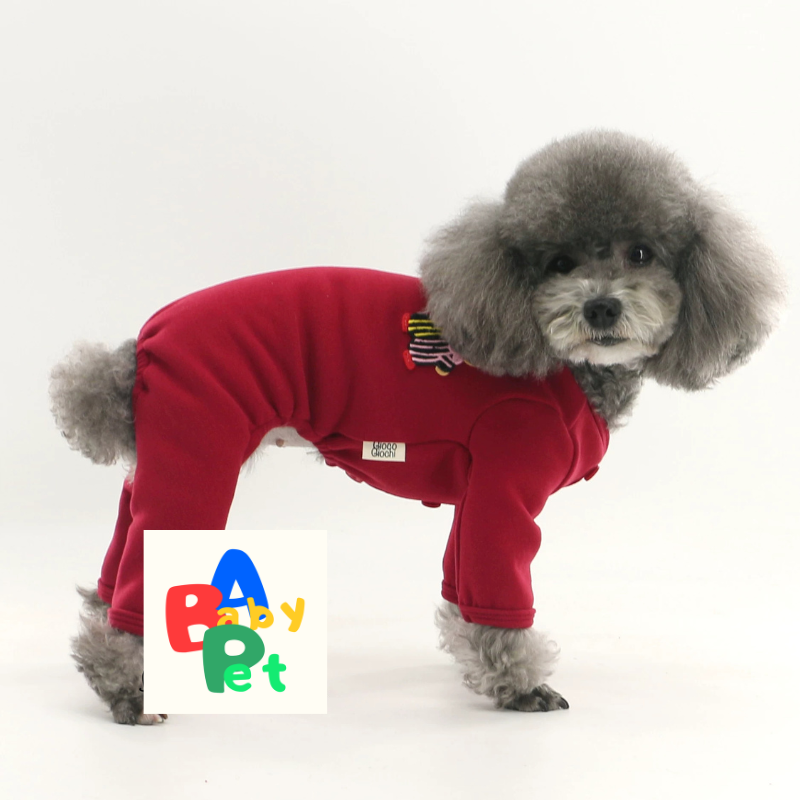 Thick, Autumn/Winter Cardigan for Pets, Made of Yokoskin, Bright Red, Perfect for New Year's Wear, Teddy Bear Sweater