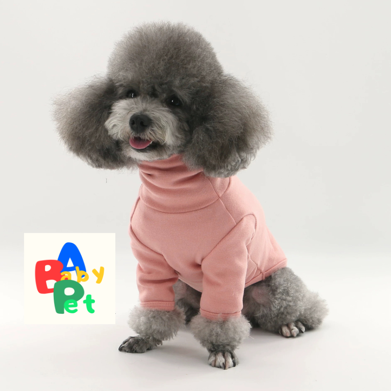 Thick, extra-soft, warm turtleneck base layer for pets in autumn and winter