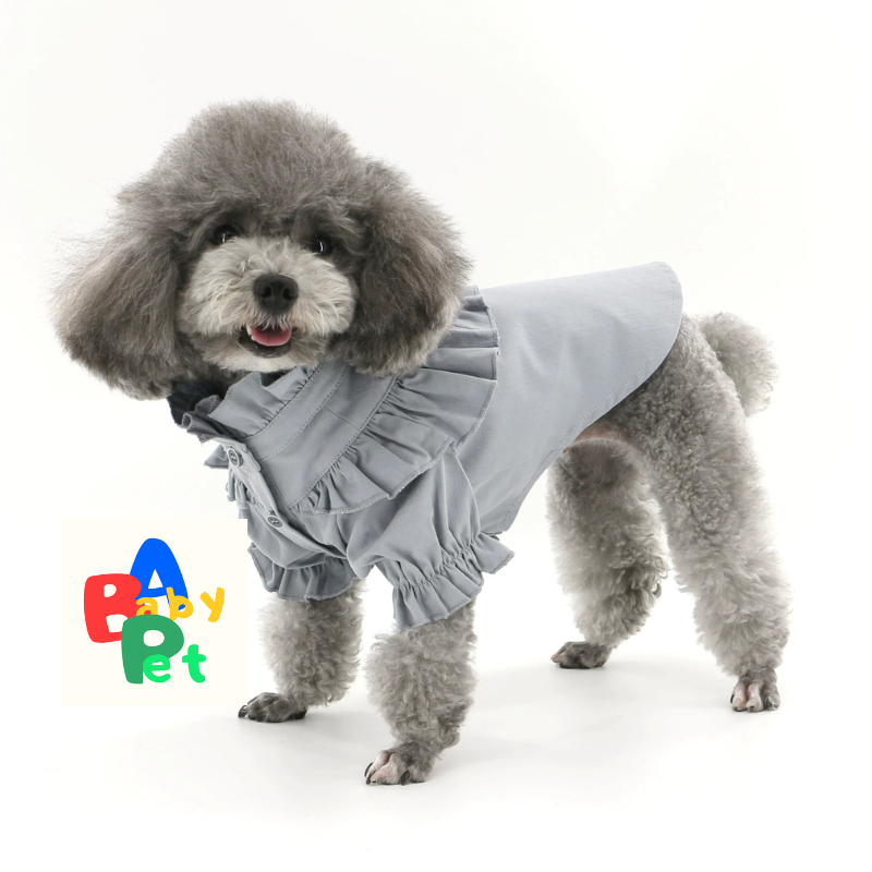 Original Pet-Style Spring/Autumn Thin Cotton Cute Lace Shirt for Teddy Dogs - Birthday Outfit