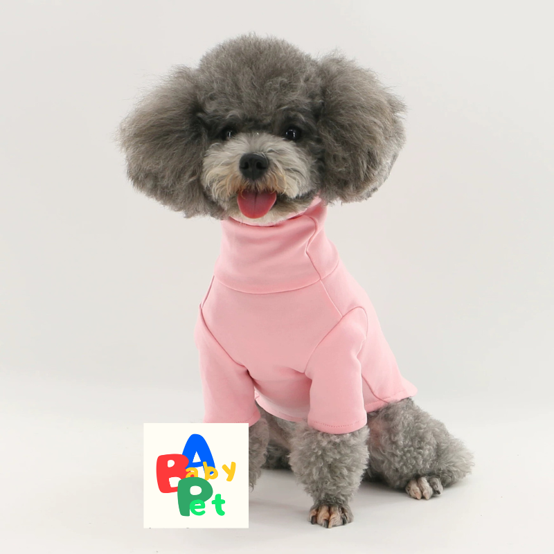Pet Spring/Autumn Pure Cotton Peruvian Cotton High-Neck Casual Knitted Base Layer T-Shirt for Teddy Dogs