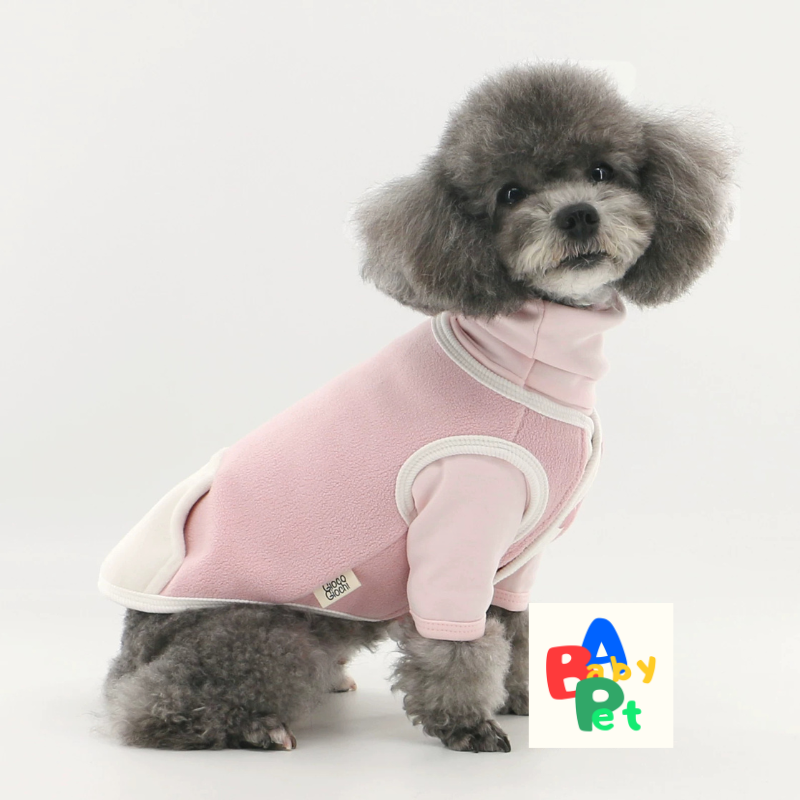 Thick Fleece/Snow Fox Fleece Vest for Pets, Color Blocking, Extra Thick, Suitable for Cats, Dogs, and Teddy Bears (Vest Only)