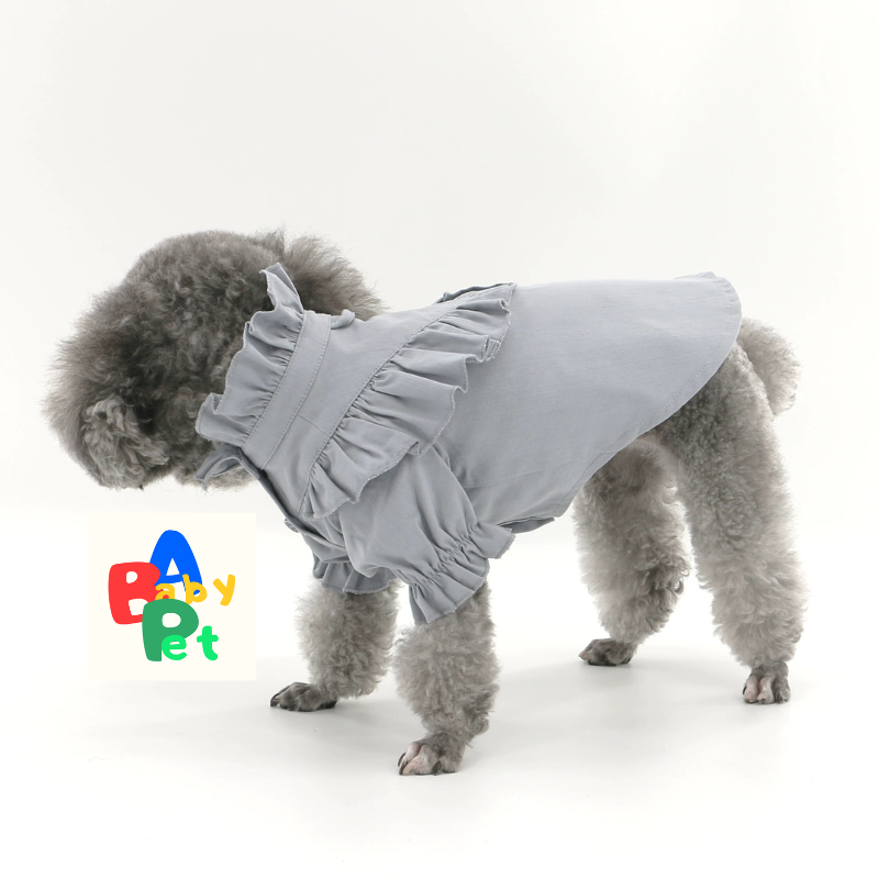 Original Pet-Style Spring/Autumn Thin Cotton Cute Lace Shirt for Teddy Dogs - Birthday Outfit