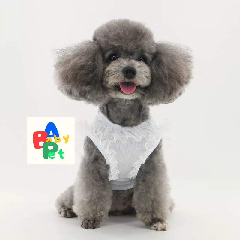 Spring/Summer Ultra-Thin & Super-Elastic Jacquard Lace-Up Vest for Post-Neutered Teddy Dogs