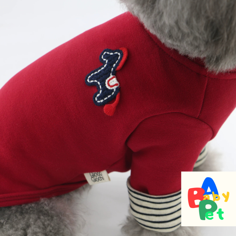 Thick, autumn/winter teddy bear sweater with color-blocked lace trim, perfect for New Year's wear