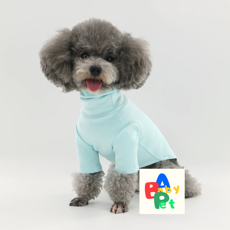 Pet Spring/Autumn Pure Cotton Peruvian Cotton High-Neck Casual Knitted Base Layer T-Shirt for Teddy Dogs