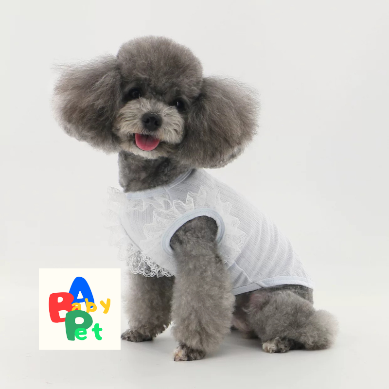 Spring/Summer Ultra-Thin & Super-Elastic Jacquard Lace-Up Vest for Post-Neutered Teddy Dogs