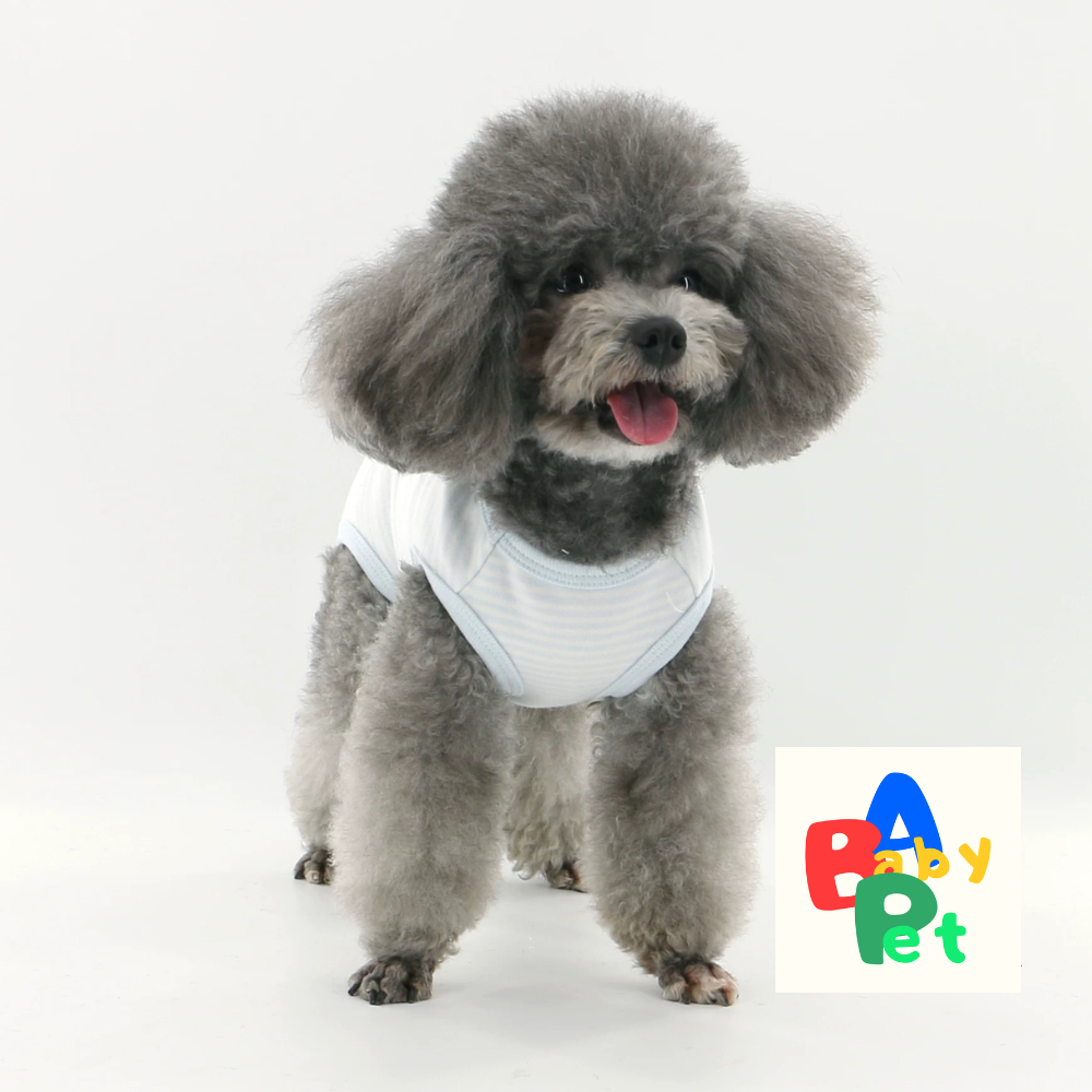 Pet Spring/Autumn Pure Cotton Striped Short-Leg Four-Legged Vest for Teddy Dogs Post-Spaying/Neutering