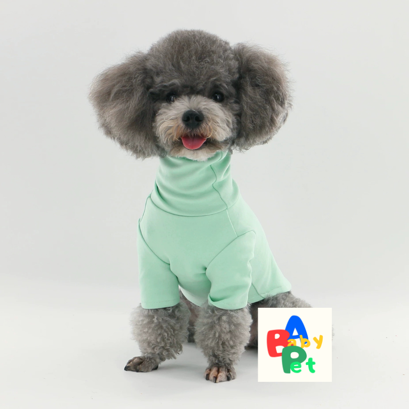 Pet Spring/Autumn Pure Cotton Peruvian Cotton High-Neck Casual Knitted Base Layer T-Shirt for Teddy Dogs