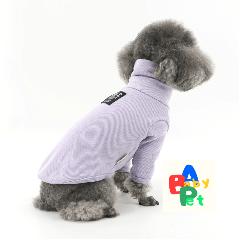 Thick, extra-soft, warm turtleneck base layer for pets in autumn and winter