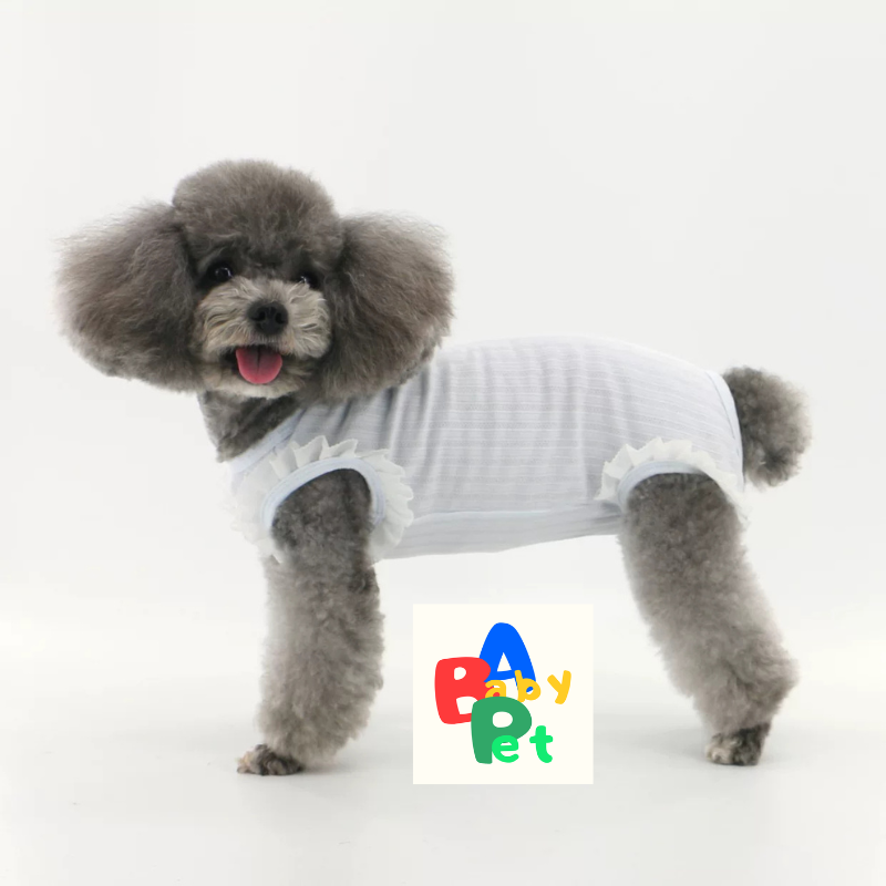 Spring/Summer Ultra-Thin & Super-Elastic Jacquard Lace-Up Vest for Post-Neutered Teddy Dogs