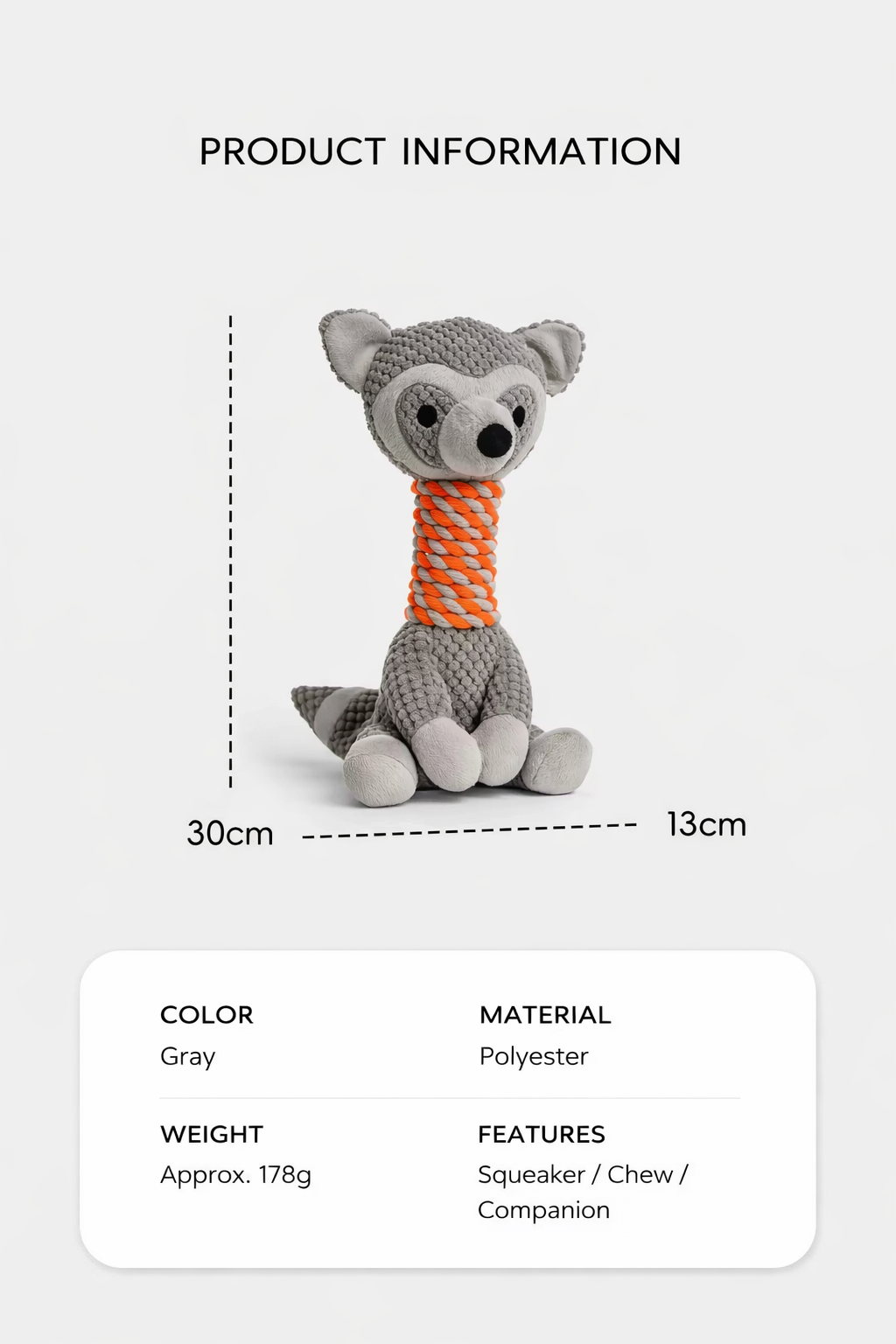 Small dog toy, chewable, makes sound, plush toy, chewable rope, perfect for small dogs like Corgis, a great way to keep them entertained and relieve boredom