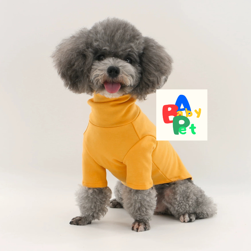 Pet Spring/Autumn Pure Cotton Peruvian Cotton High-Neck Casual Knitted Base Layer T-Shirt for Teddy Dogs