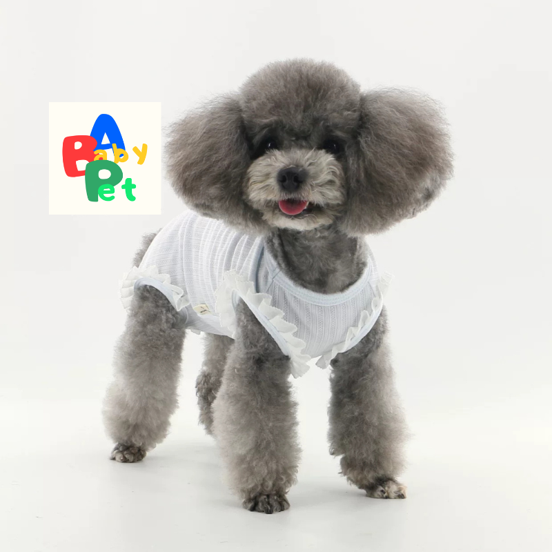 Spring/Summer Ultra-Thin & Super-Elastic Jacquard Lace-Up Vest for Post-Neutered Teddy Dogs