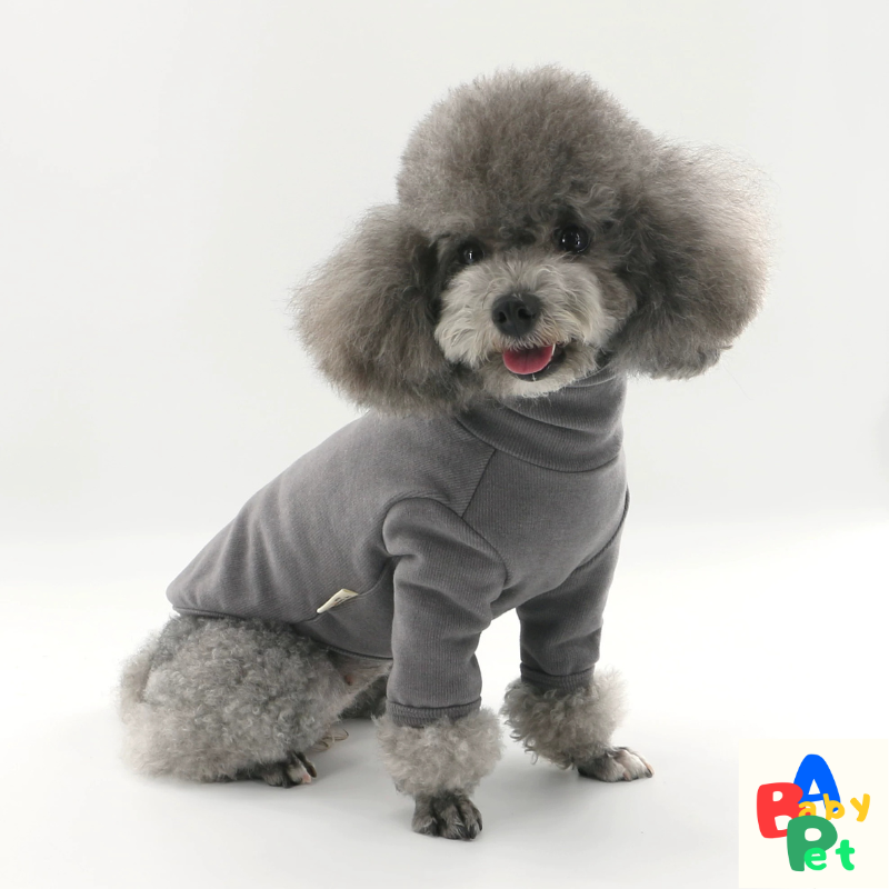 Thick, extra-soft, warm turtleneck base layer for pets in autumn and winter