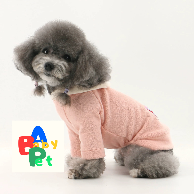 Original Autumn/Winter Thick Double-Sided Fleece Color-Blocked Hooded Sweatshirt for Teddy Dogs