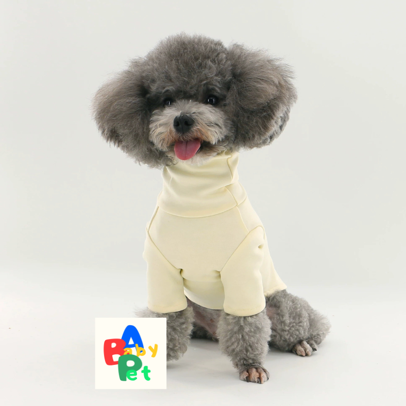 Pet Spring/Autumn Pure Cotton Peruvian Cotton High-Neck Casual Knitted Base Layer T-Shirt for Teddy Dogs
