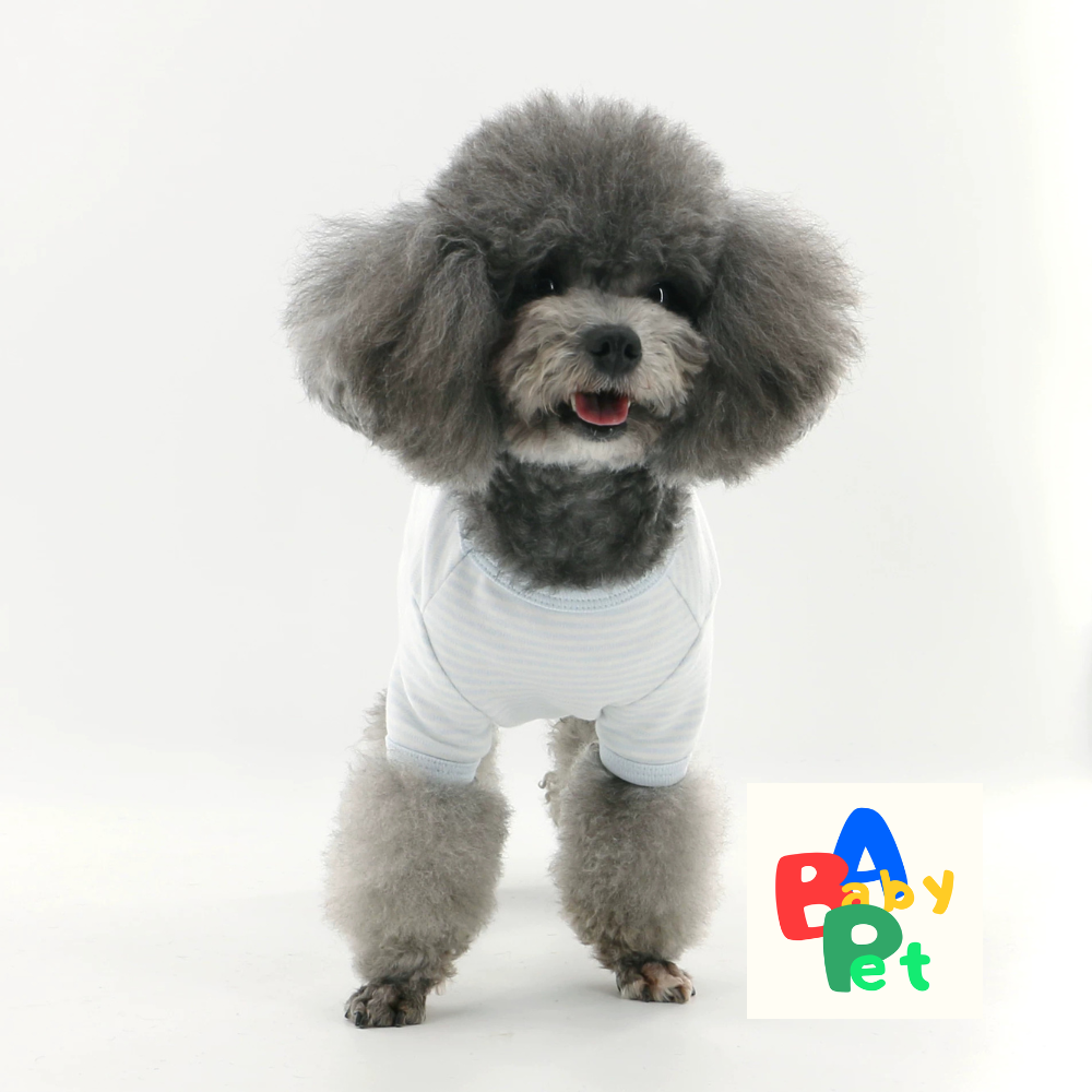 Pet Spring/Autumn Pure Cotton Striped Short-Leg Four-Legged Vest for Teddy Dogs Post-Spaying/Neutering