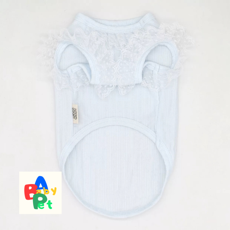 Spring/Summer Ultra-Thin & Super-Elastic Jacquard Lace-Up Vest for Post-Neutered Teddy Dogs