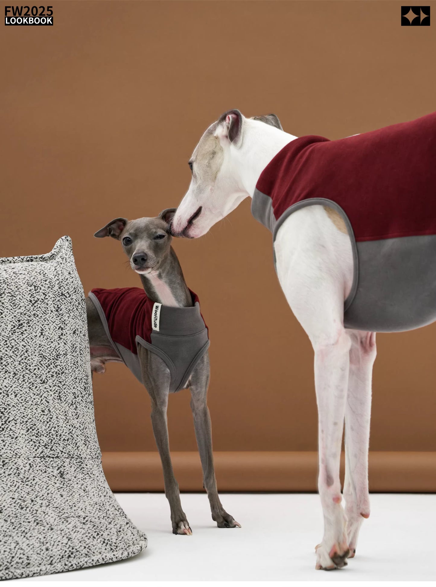 Antistatic, warm, elastic ginger-warm Tencel vest, Bedlington Little Greyhound Whippet clothing