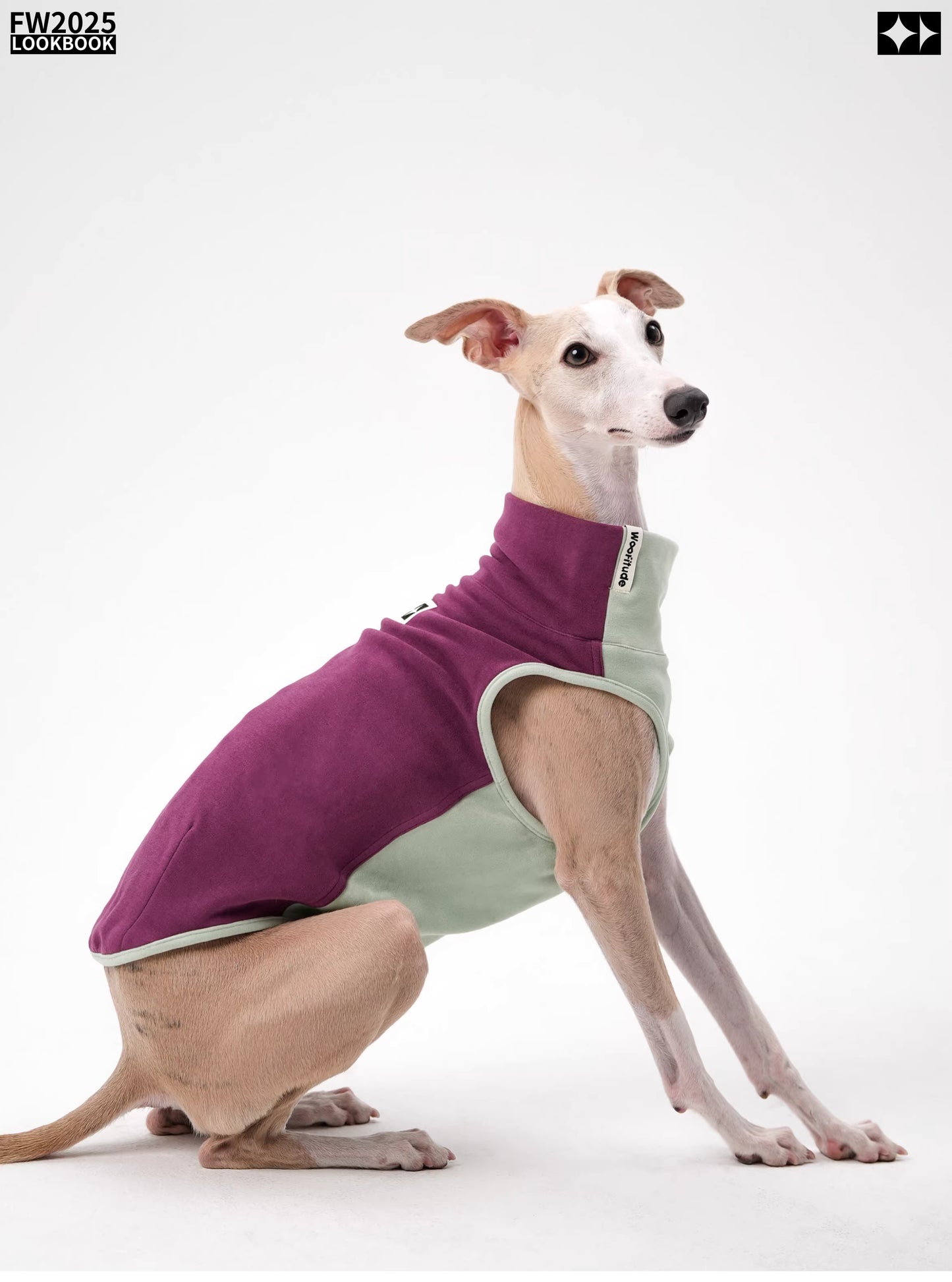 Antistatic, warm, elastic ginger-warm Tencel vest, Bedlington Little Greyhound Whippet clothing