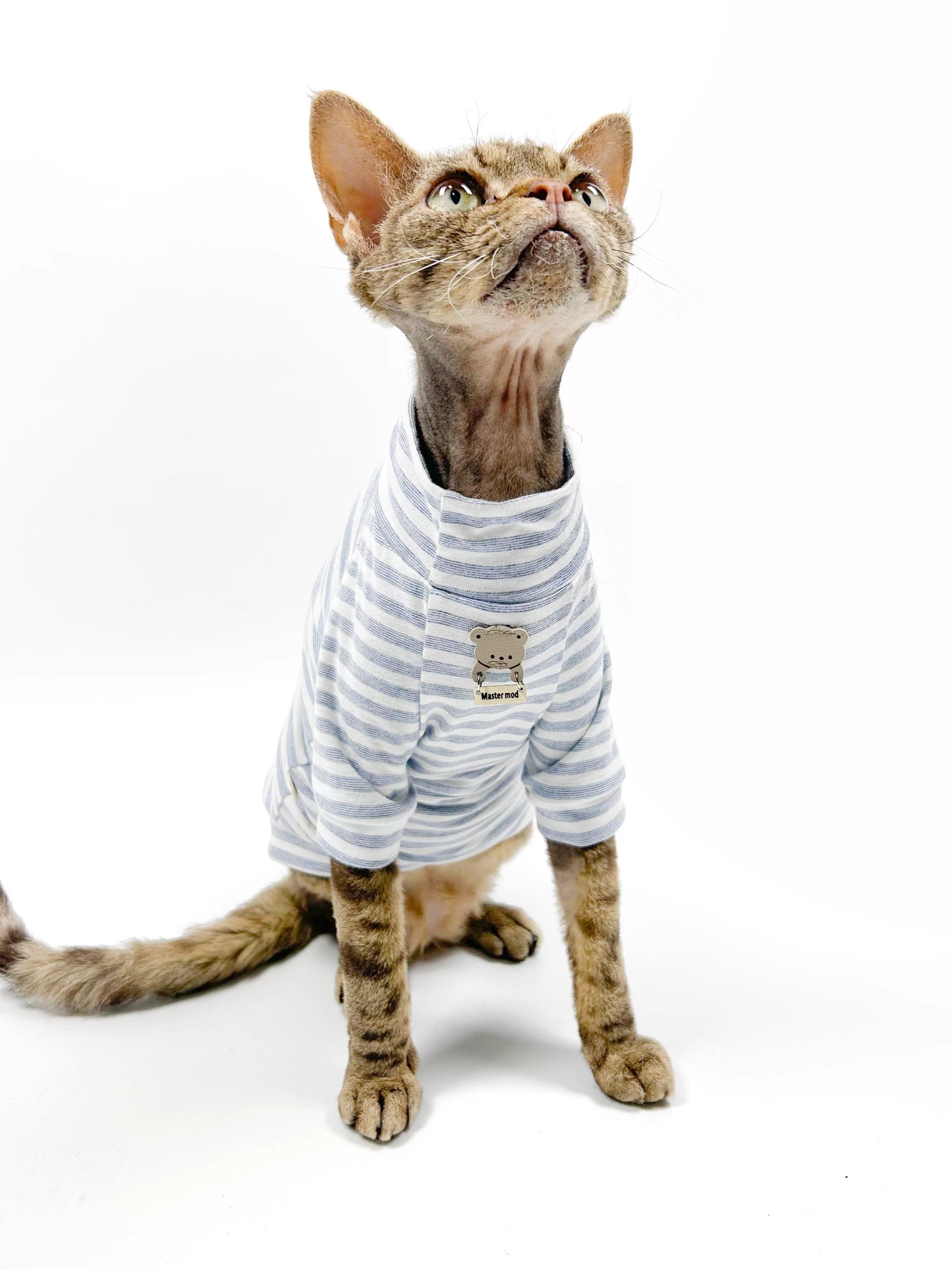 Spring/Summer Hairless Cat Clothes, Sphinx Devon Baby Skin-Friendly Pullover Sweatshirt, Soft Pure Cotton