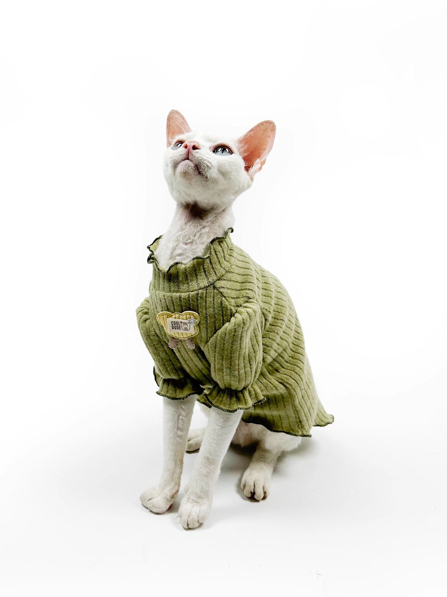 Hairless cat clothes, Sphynx Devon early autumn soft and skin-friendly fleece puff sleeve princess style