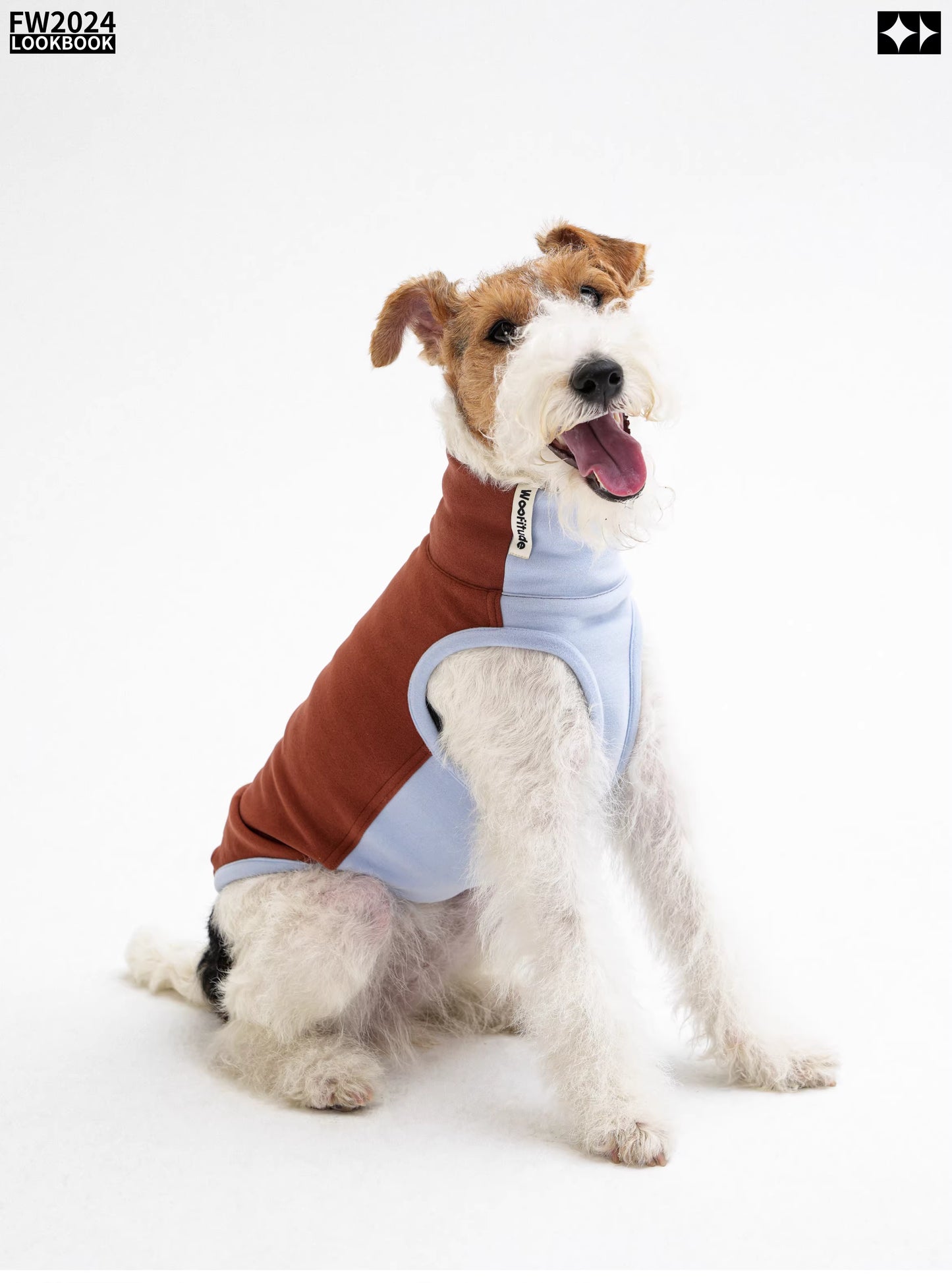 Antistatic, warm, elastic ginger-warm Tencel vest, Bedlington Little Greyhound Whippet clothing