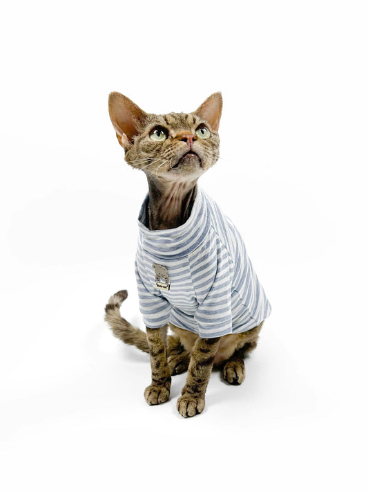Spring/Summer Hairless Cat Clothes, Sphinx Devon Baby Skin-Friendly Pullover Sweatshirt, Soft Pure Cotton