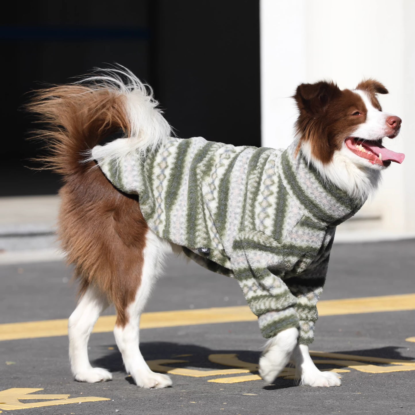 Dog clothes, large breed Border Collie Golden Retriever lamb fleece coat, warm zippered pet winter clothing for autumn and winter.